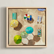 "Beach Day 2" - Art Print in Lime by Lisa Grizaniuk - Framed Canvas