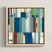 "Sifting Through the Pieces" - Art Print in Sage Green by Pippin Schupbach - Framed Canvas