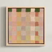 "Checkers 2" - Art Print in Fern by Lindsay Megahed - Framed Canvas