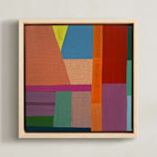 "Shape of Memory: Desert Sunrise" - Art Print in Peach by Poppy Dodge - Framed Canvas