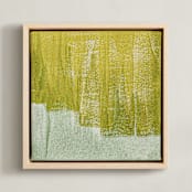 "Lakeside Conifers by Stacy Kron" - Art Print in Conifer Green by Stacy Kron - Framed Canvas