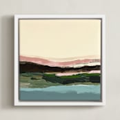 "Full Moon Tide" - Art Print in pink by Caryn Owen - Framed Canvas