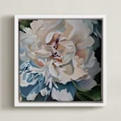 "Shadow Blues 2" - Art Print in Cool Blues by Mandy Trimble Leonard - Framed Canvas