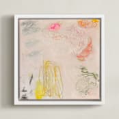 "There Are Not Many Who Remember" - Art Print in The Palest Pinky Peach by tina johnson - Framed Canvas