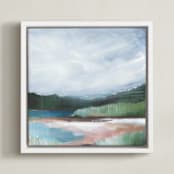 "Torrey Pines II" - Art Print in Pine Blue by AlisonJerry - Framed Canvas