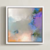 "Places to be" - Art Print in Pink Purple by Shraddha Dharia - Framed Canvas