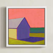 "Salmon Skies" - Art Print in Salmon Pink by Carol C. Young - Framed Canvas