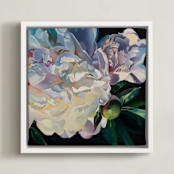 "Peony at Spring Sunset" - Art Print in Lavender by Mandy Trimble Leonard - Framed Canvas