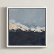 "Pearl Sky II" - Art Print in Deep Blue by Julia Contacessi - Framed Canvas