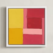 "Structured Rainbow 2" - Art Print in Yellow by Anna Veit Nowak - Framed Canvas
