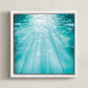 "Ocean Sunlight" - Art Print in Calypso Blue by Paula Pecevich - Framed Canvas