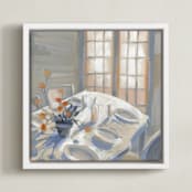 "You're Always Invited" - Art Print in Lavender Gray by Khara Ledonne - Framed Canvas