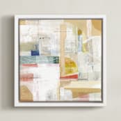 "Rising Sun" - Art Print in Cream by Katie Wahn - Framed Canvas