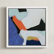 "Urban Flow 2" - Art Print in Blue Jewels by Eunmee Studio - Framed Canvas