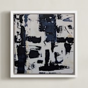 "Balance Restored II" - Art Print in Midnight Blue by Kate Terhune - Framed Canvas