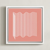 "pink and lines mid" - Art Print in coral pink by Marco Berrios - Framed Canvas