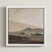 "Misty Daybreak" - Art Print in dusty rose by Amanda Phelps - Framed Canvas