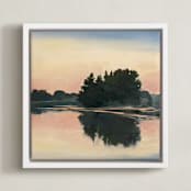 "Mist of Time II" - Art Print in Peach Reflection by Stephanie Goos Johnson - Framed Canvas