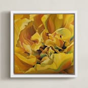 "Spring Dance" - Art Print in Sunshine by Mandy Trimble Leonard - Framed Canvas