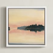 "Mist of Time I" - Art Print in Peach Reflection by Stephanie Goos Johnson - Framed Canvas