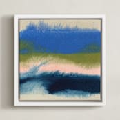 "Sunny Days and Crashing Waves 1" - Art Print in Periwinkle Sky by Christina Flowers - Framed Canvas