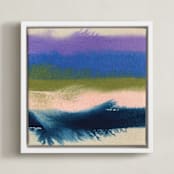 "Sunny Days and Crashing Waves 2" - Art Print in Indigo Ocean by Christina Flowers - Framed Canvas