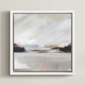 "Misty Beaches I" - Art Print in Misty Grey by AlisonJerry - Framed Canvas