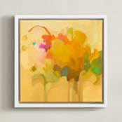 "Sweetest Honey" - Art Print in Honey Yellow by Susannah Bleasby - Framed Canvas