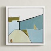 "Blue Hour" - Art Print in Blue Steel by Karyn Denten - Framed Canvas