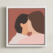 "The secret" - Art Print in Rustic Pink by Efrat Ofek - Framed Canvas