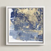 "Glow Stone I" - Art Print in Sapphire by Julia Contacessi - Framed Canvas