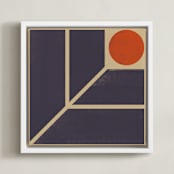 "Dawn" - Art Print in Eggplant by Yohaku Oshima - Framed Canvas