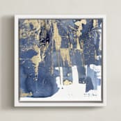 "Glow Stone II" - Art Print in Sapphire by Julia Contacessi - Framed Canvas