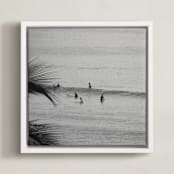 "Don't Worry, Be Happy II" - Art Print in Black and White by Annie Seaton - Framed Canvas