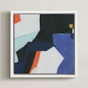 "Urban Flow 3" - Art Print in Blue Jewels by Eunmee Studio - Framed Canvas