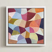 "Cadence" - Art Print in Coral by melanie mikecz - Framed Canvas