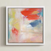 "Sunbathing" - Art Print in Fresh Orange by Julia Contacessi - Framed Canvas