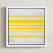 "an ode to agnes" - Art Print in bright sunny yellow by tina johnson - Framed Canvas