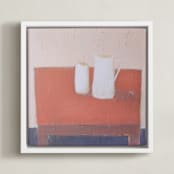 "Milk" - Art Print in Coral by Ayna Paisley - Framed Canvas