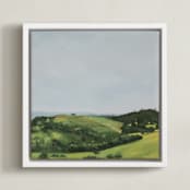 "Rolling Vines" - Art Print in sage by Amanda Phelps - Framed Canvas