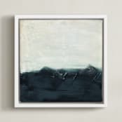 "Sitting Still" - Art Print in Sand by Jennifer Daily - Framed Canvas