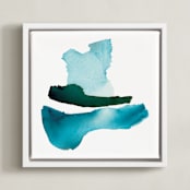 "Shift" - Art Print in Blue by Christine Llewellyn - Framed Canvas
