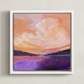 "Summer Solstice" - Art Print in Solstice orange by AlisonJerry - Framed Canvas