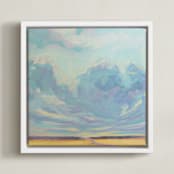 "Big Sky Country" - Art Print in Sky Blue by Vicki Rawlins - Framed Canvas