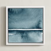"Winter Windswept" - Art Print in Indigo Blue by Renee Anne Bouffard-McManus - Framed Canvas