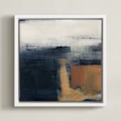 "Reaching Sky" - Art Print in Indigo & Sky by Michelle Lee - Framed Canvas