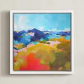 "Blue Ridge" - Art Print in Blue by Jess Franks - Framed Canvas