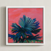 "Tropic Like It's Hot" - Art Print in Hot Pink by Rachel Roe - Framed Canvas