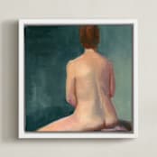 "Bath" - Art Print in Teal by sue prue - Framed Canvas