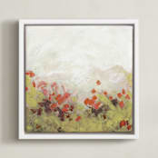"Cosmos Garden" - Art Print in Leaf Green by Lorent and Leif - Framed Canvas